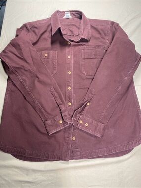 Duluth Trading Co Men’s 2XL Fire Hose Canvas Heavy Workshirt Maroon